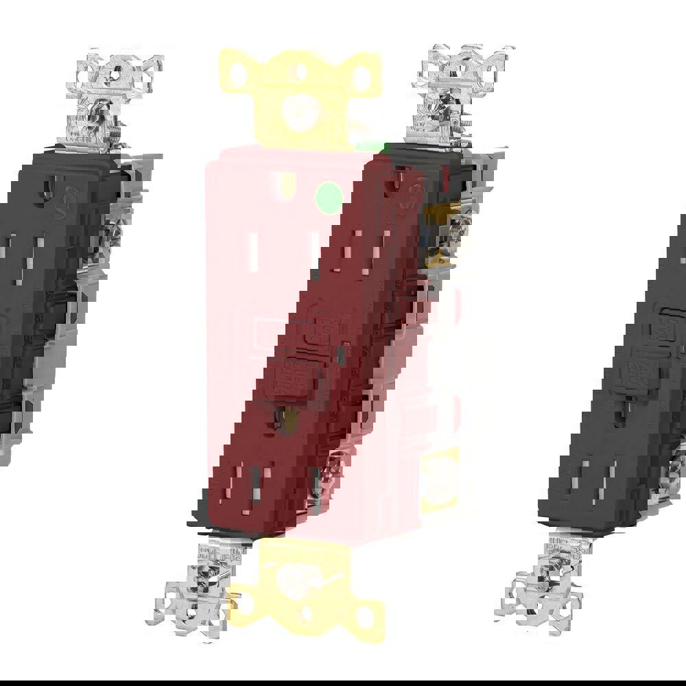 GFCI Receptacles; Grade: Commercial; Hospital ; Receptacle Type: Duplex ; NEMA Configuration: 5-15R ; Amperage: 15 ; Reset Type: Manual ; Wiring Method: Back; Side